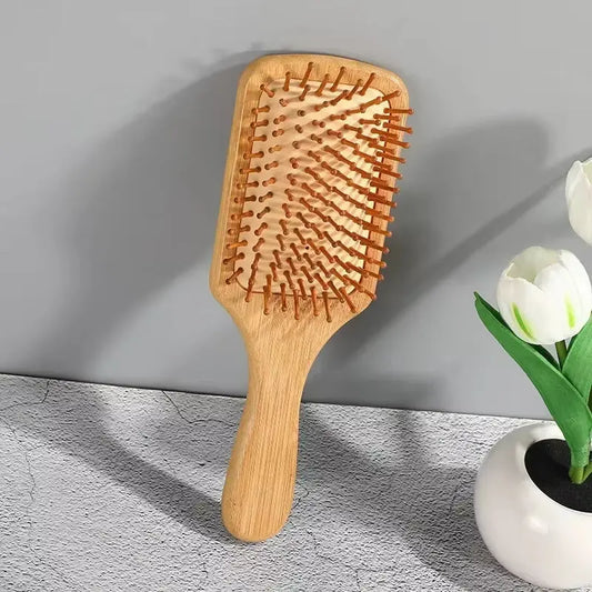 1PC Wood Comb Professional Healthy Paddle Cushion Hair Loss Massage Brush Hairbrush Comb Scalp Hair Care Healthy Bamboo Comb